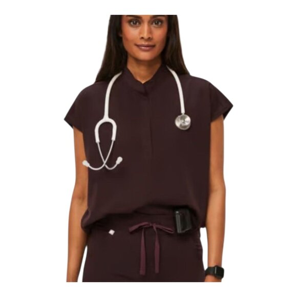 FIGS Rafaela Oversized Scrub Top in Brown Nursing Medical Workwear Women's XXL - Picture 1 of 7